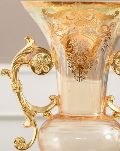 Roksaneh Ornamental Decorative Vase - Clear Gold