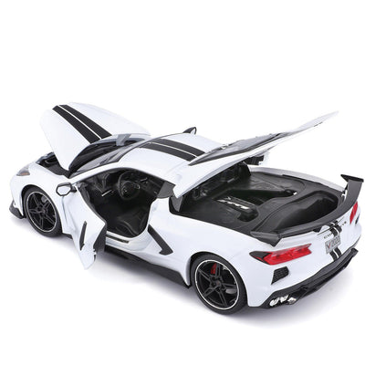 Chevrolet Corvette 2020 White 1:18 Licensed Maisto Diecast Scale Model Car