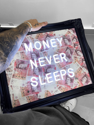 Money Never Sleeps V2 LED frame - GBP