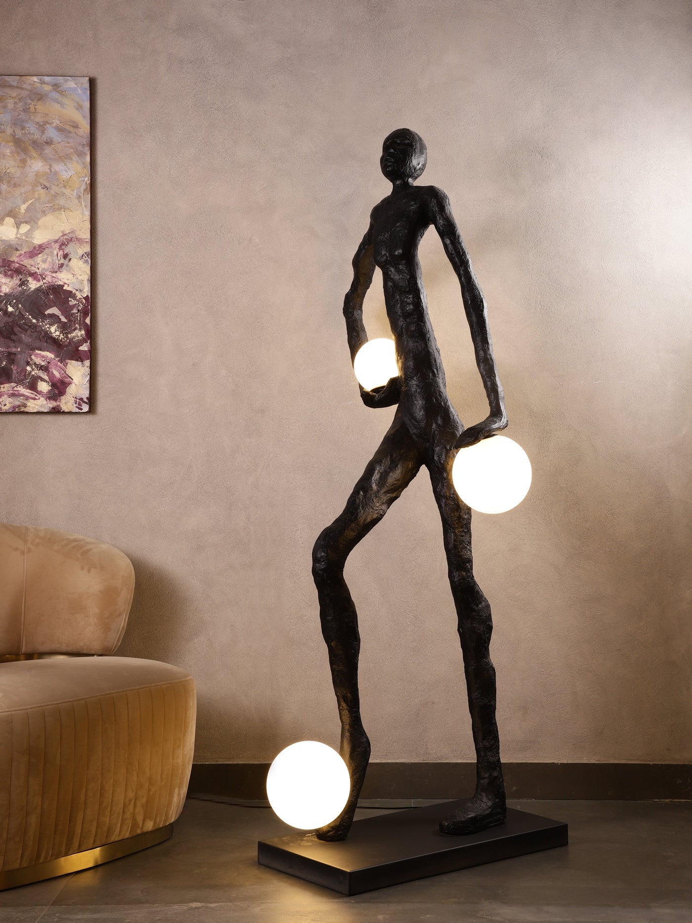 Aaron Black Sculpture Floor Lamp