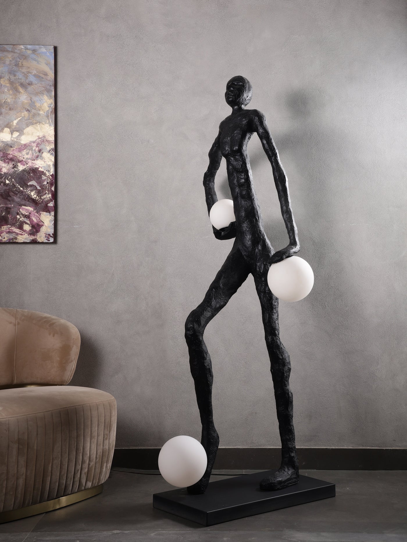 Aaron Black Sculpture Floor Lamp