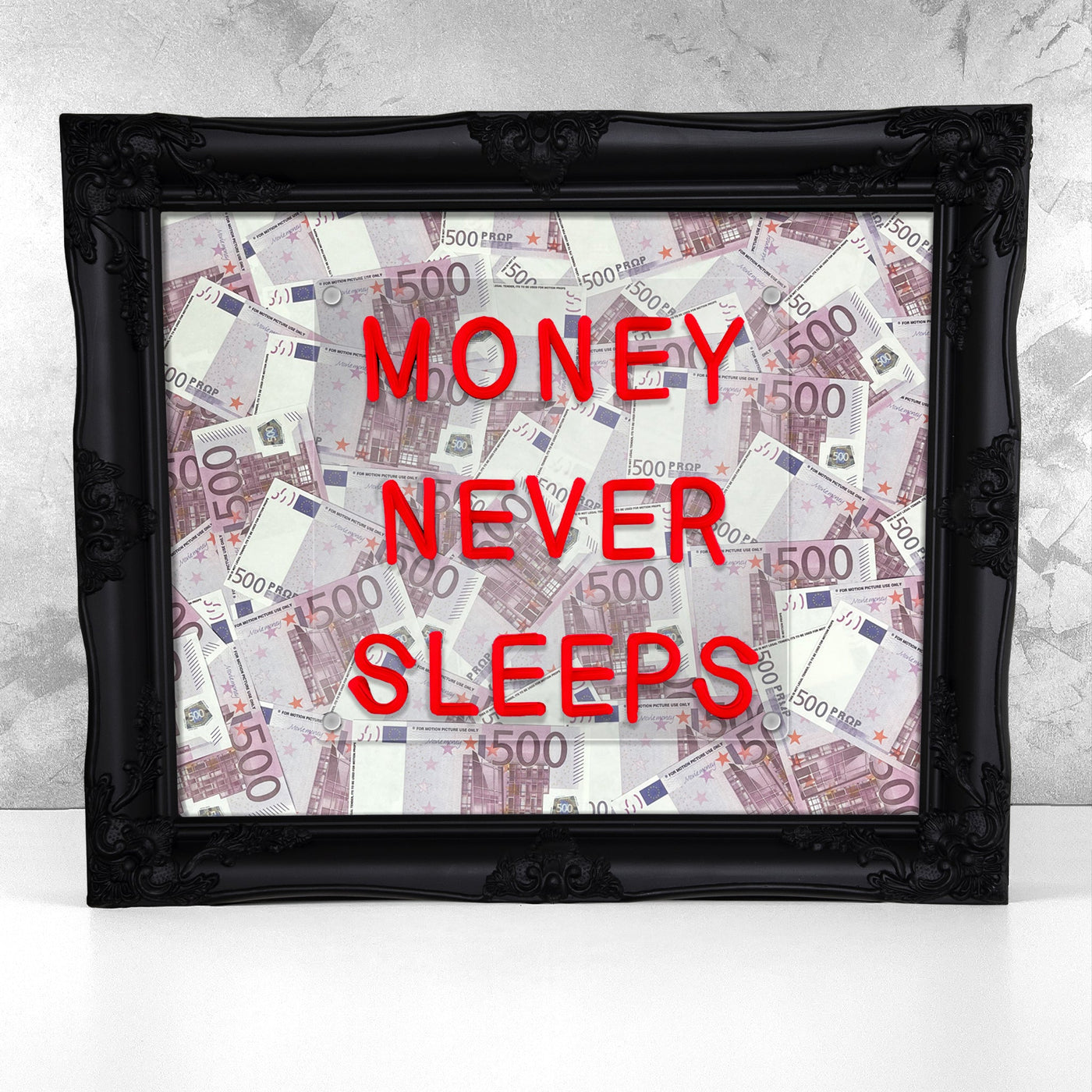 Money Never Sleeps V2 LED frame - EUR