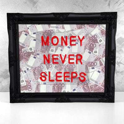 Money Never Sleeps V2 LED frame - EUR