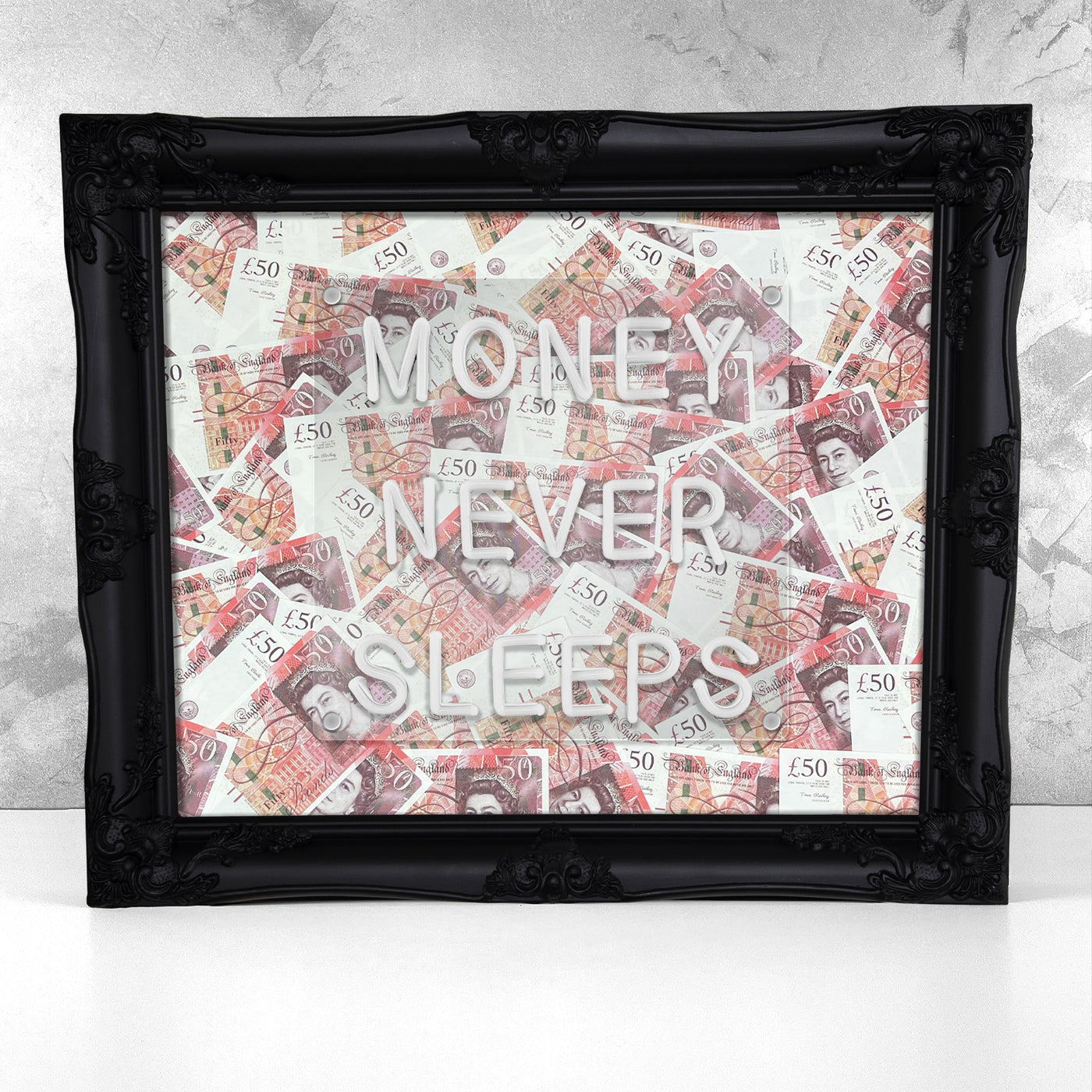 Money Never Sleeps V2 LED frame - GBP