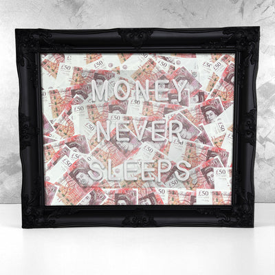 Money Never Sleeps V2 LED frame - GBP