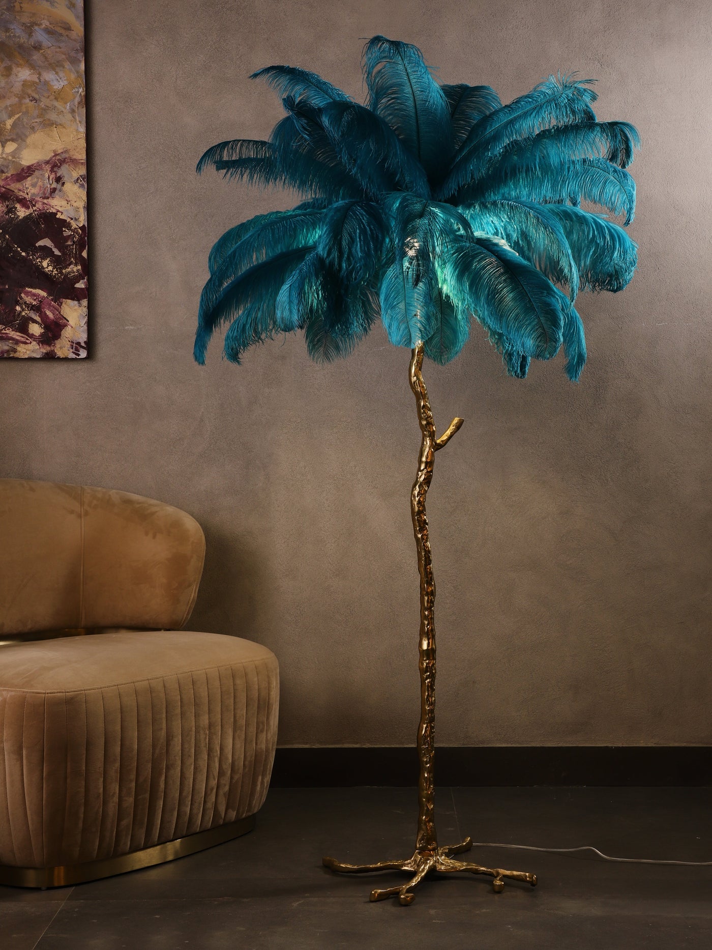 Feather Blue Floor Lamp