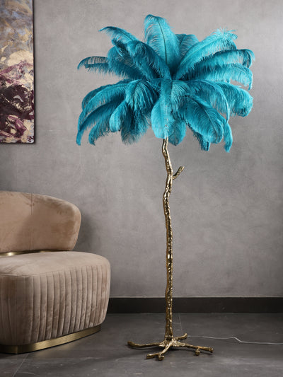 Feather Blue Floor Lamp